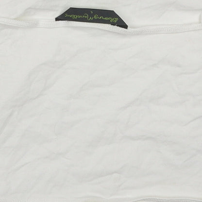 Blooming Marvellous Womens White  Cotton Cropped Tank Size L Round Neck