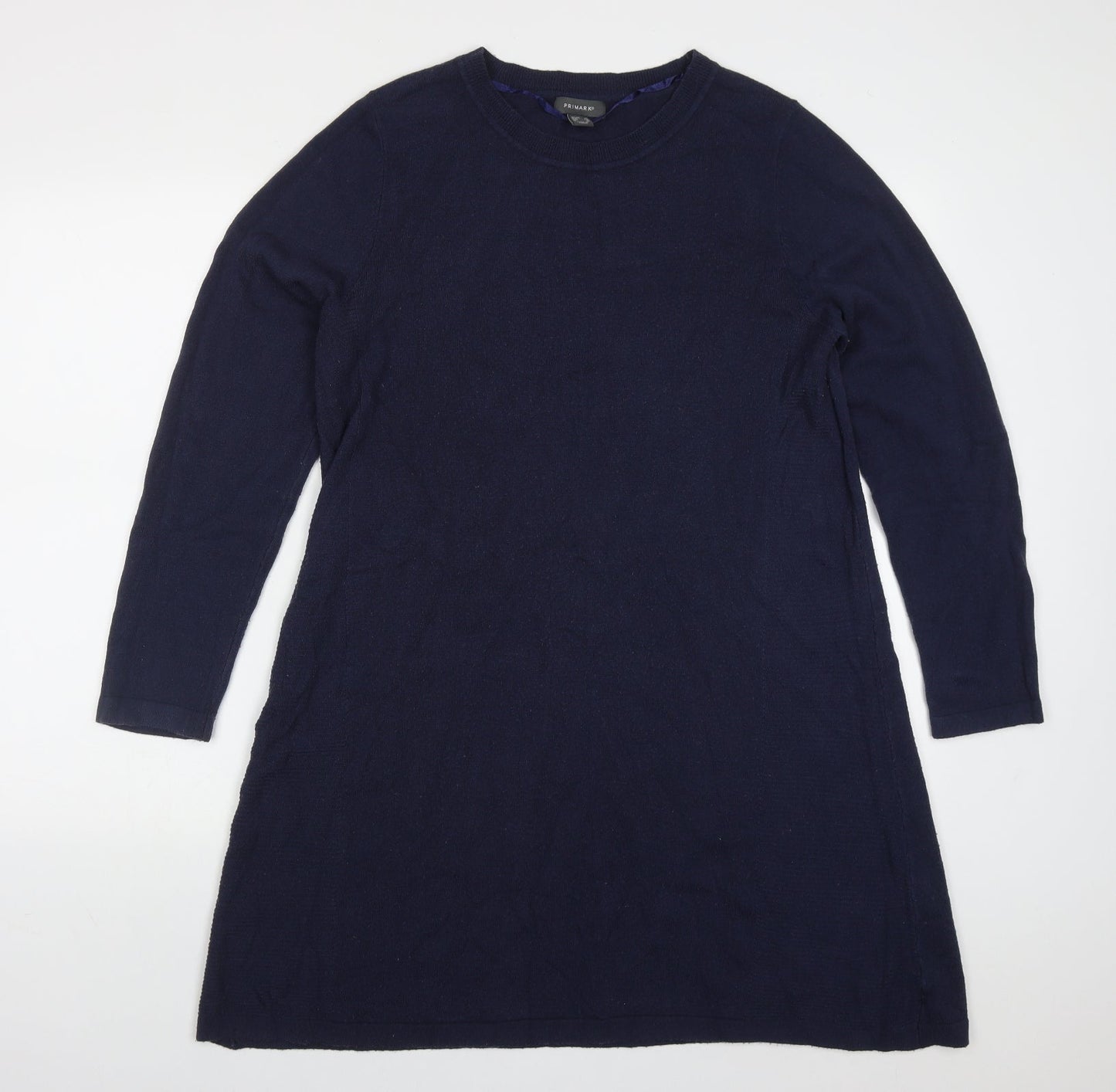 Primark Womens Blue  Acrylic Jumper Dress  Size 6  Round Neck Pullover