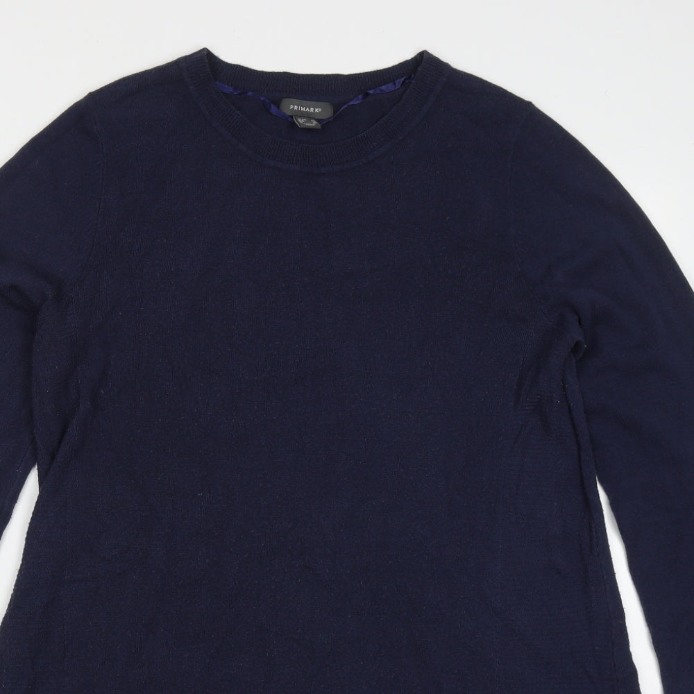 Primark Womens Blue  Acrylic Jumper Dress  Size 6  Round Neck Pullover