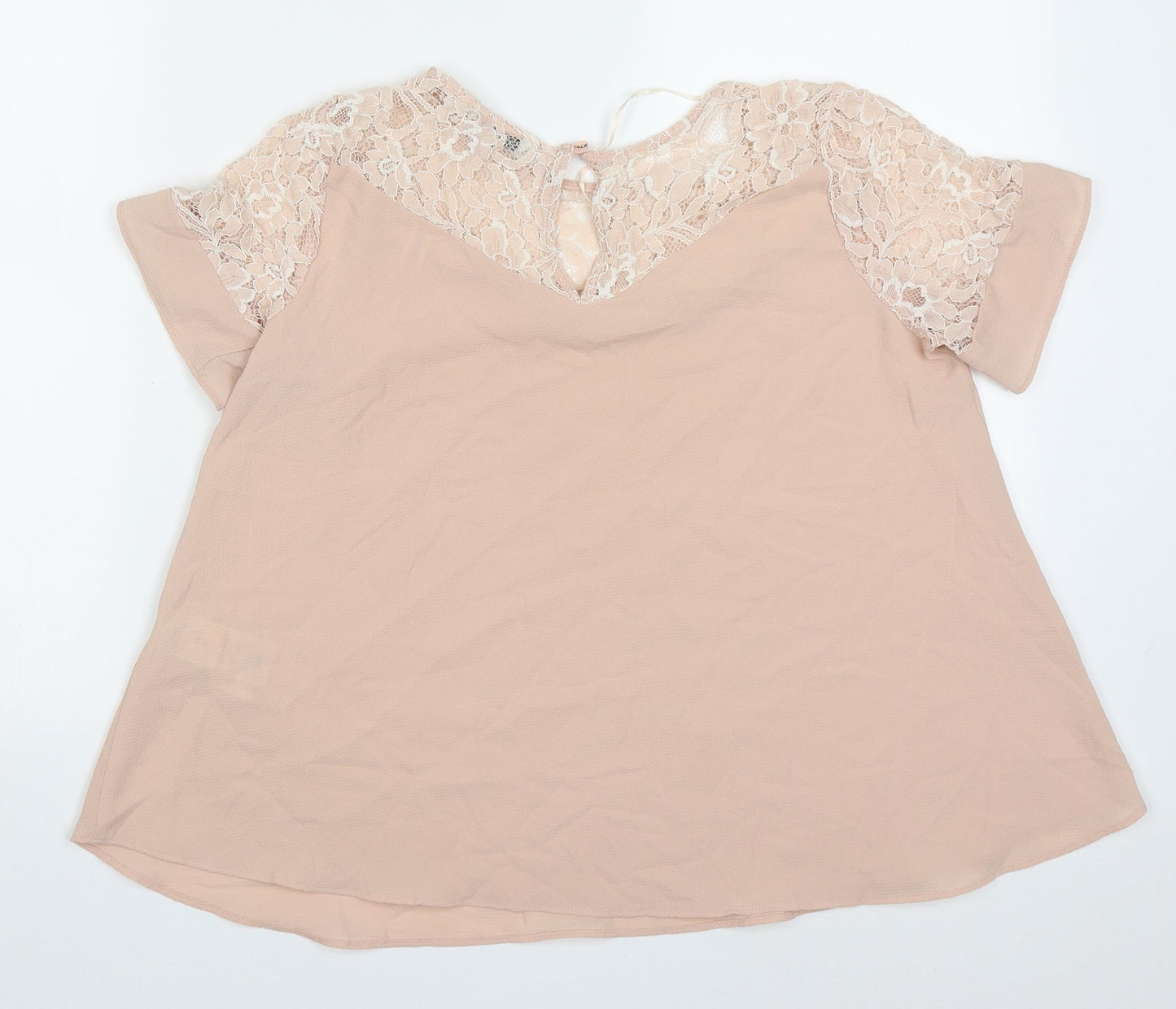 Peacocks Womens Pink  Polyester Basic Blouse Size 10 Off the Shoulder