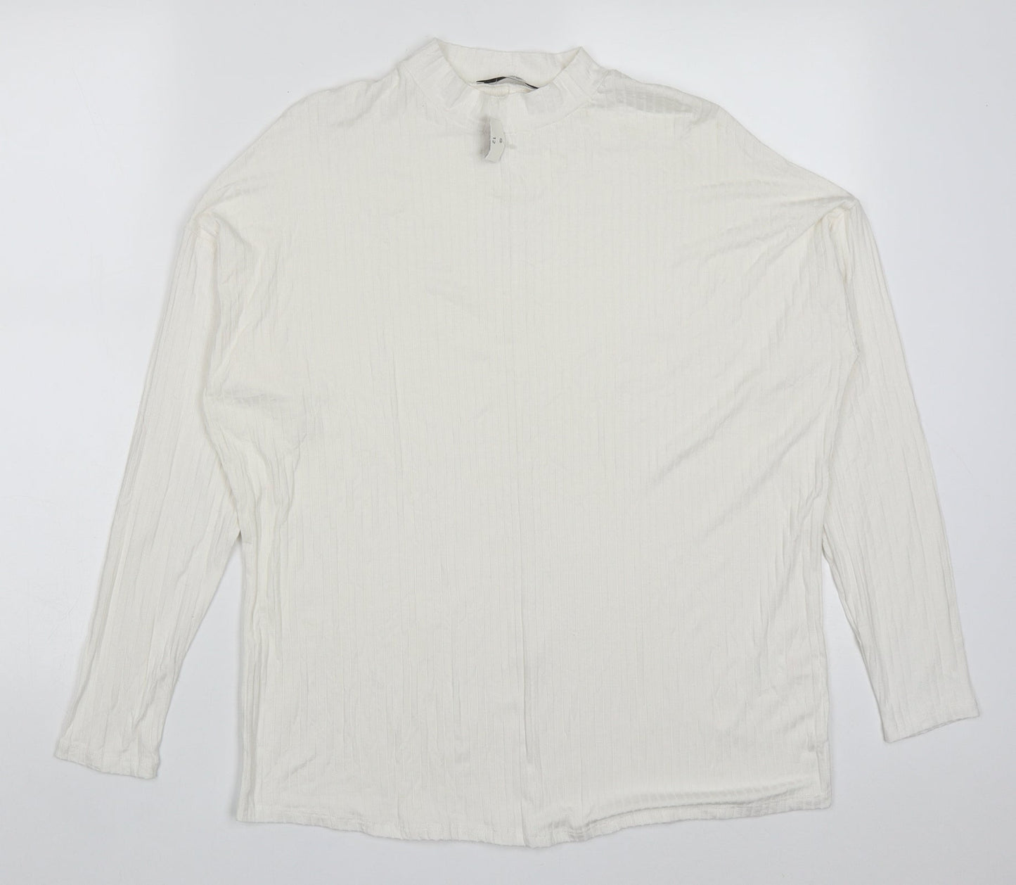 George Womens White Round Neck  Viscose Pullover Jumper Size 12