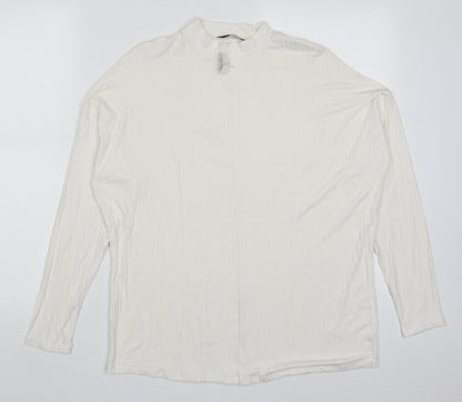 George Womens White Round Neck  Viscose Pullover Jumper Size 12