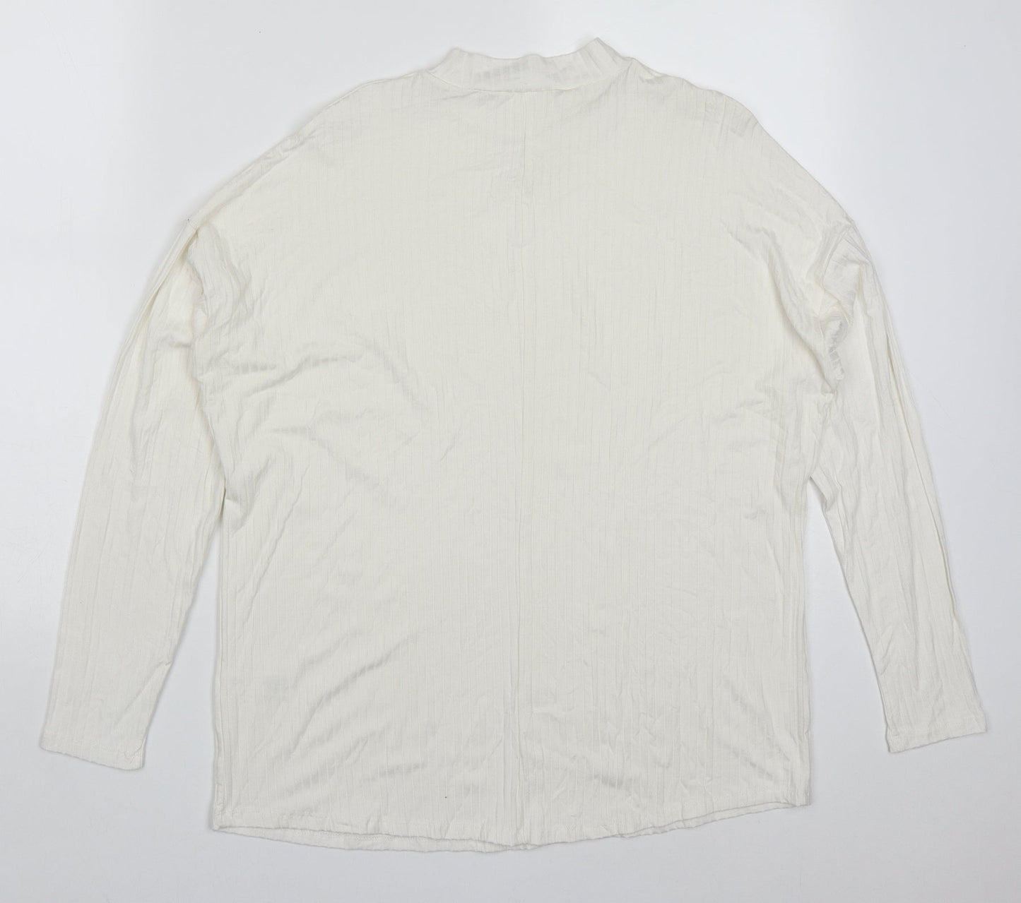 George Womens White Round Neck  Viscose Pullover Jumper Size 12