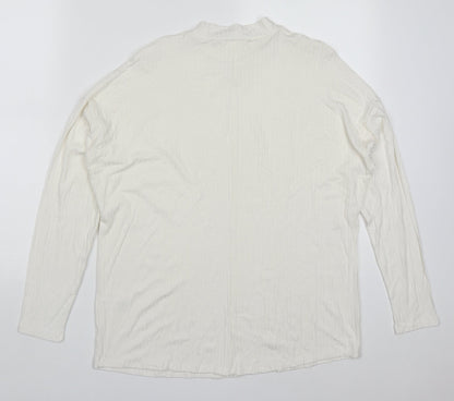 George Womens White Round Neck  Viscose Pullover Jumper Size 12