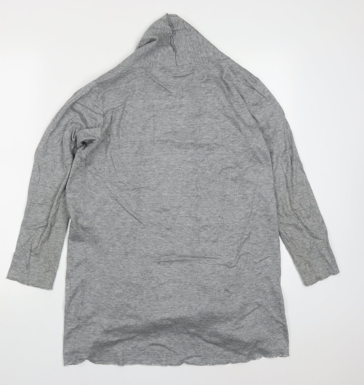 Luisa Perla Womens Grey V-Neck  Acrylic Cardigan Jumper Size M