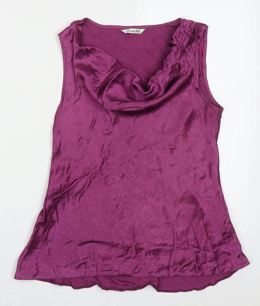Berkertex Womens Purple  Acetate Basic Tank Size 14 Cowl Neck