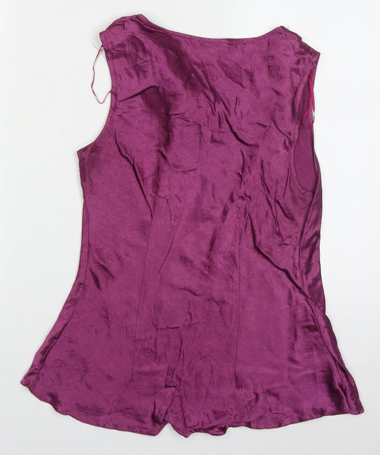 Berkertex Womens Purple  Acetate Basic Tank Size 14 Cowl Neck