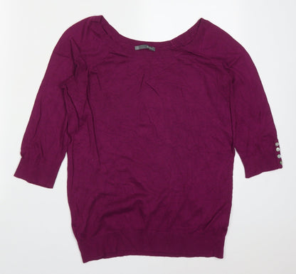 Additional front view of Smartset men’s purple round neck nylon jumper, size L