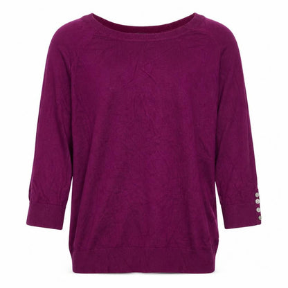 Front view of Smartset men’s purple round neck nylon jumper, size L