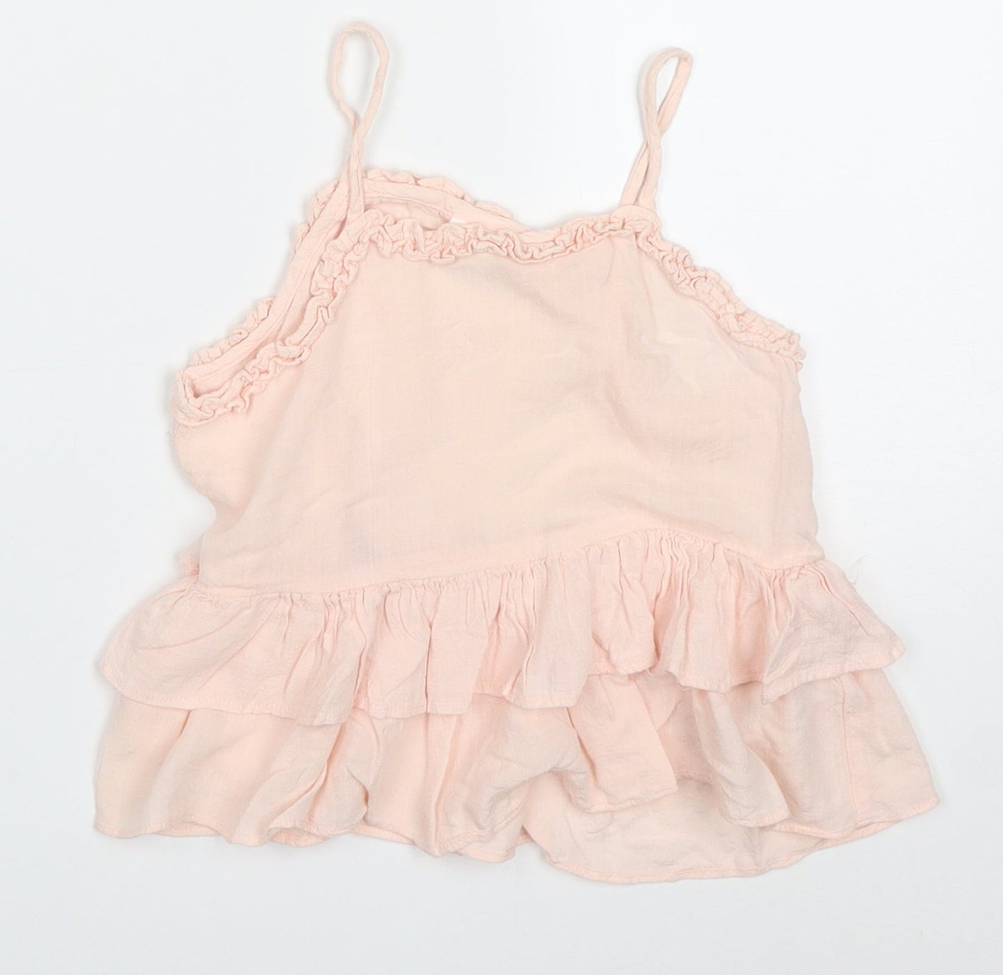 NEXT Girls Pink  Viscose Basic Tank Size 4-5 Years Round Neck Pullover