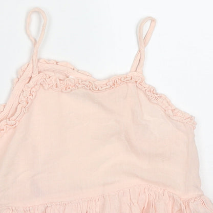 NEXT Girls Pink  Viscose Basic Tank Size 4-5 Years Round Neck Pullover