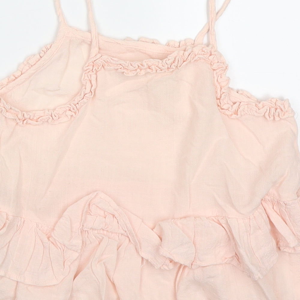 NEXT Girls Pink  Viscose Basic Tank Size 4-5 Years Round Neck Pullover