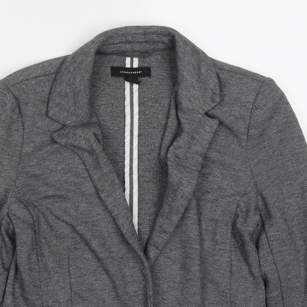 Atmosphere Womens Grey  Polyester Jacket Blazer Size 10