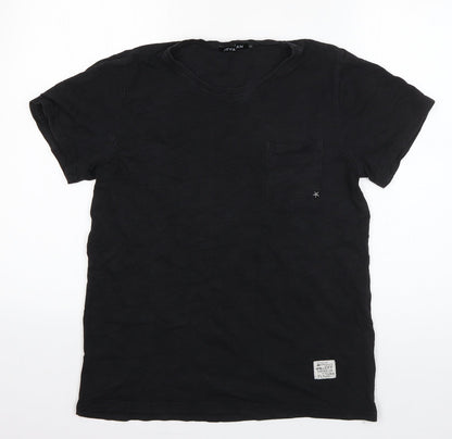 Additional front view of Jevasan boys’ black cotton basic t-shirt, size M, round neck pullover