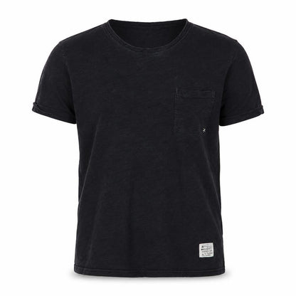 Front view of Jevasan boys’ black cotton basic t-shirt, size M, round neck pullover