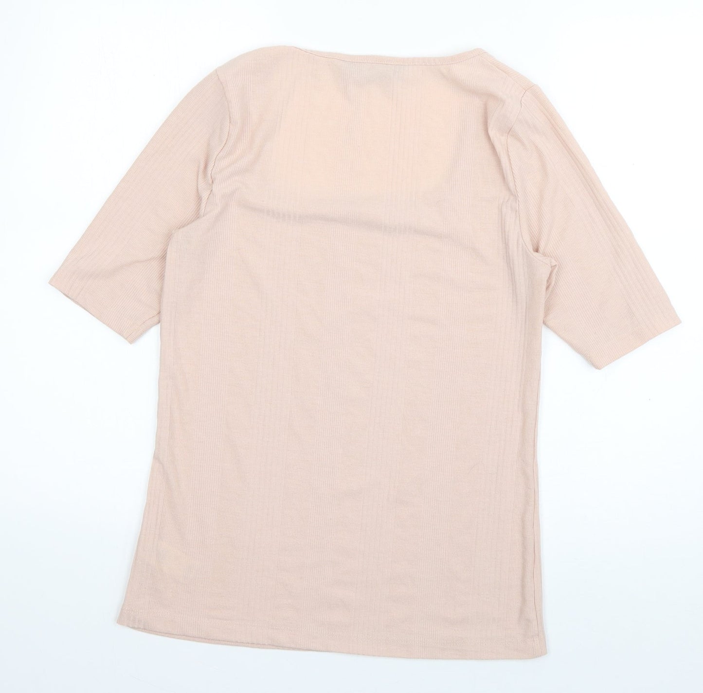 F&F Womens Pink  Cotton Basic T-Shirt Size 12 Scoop Neck