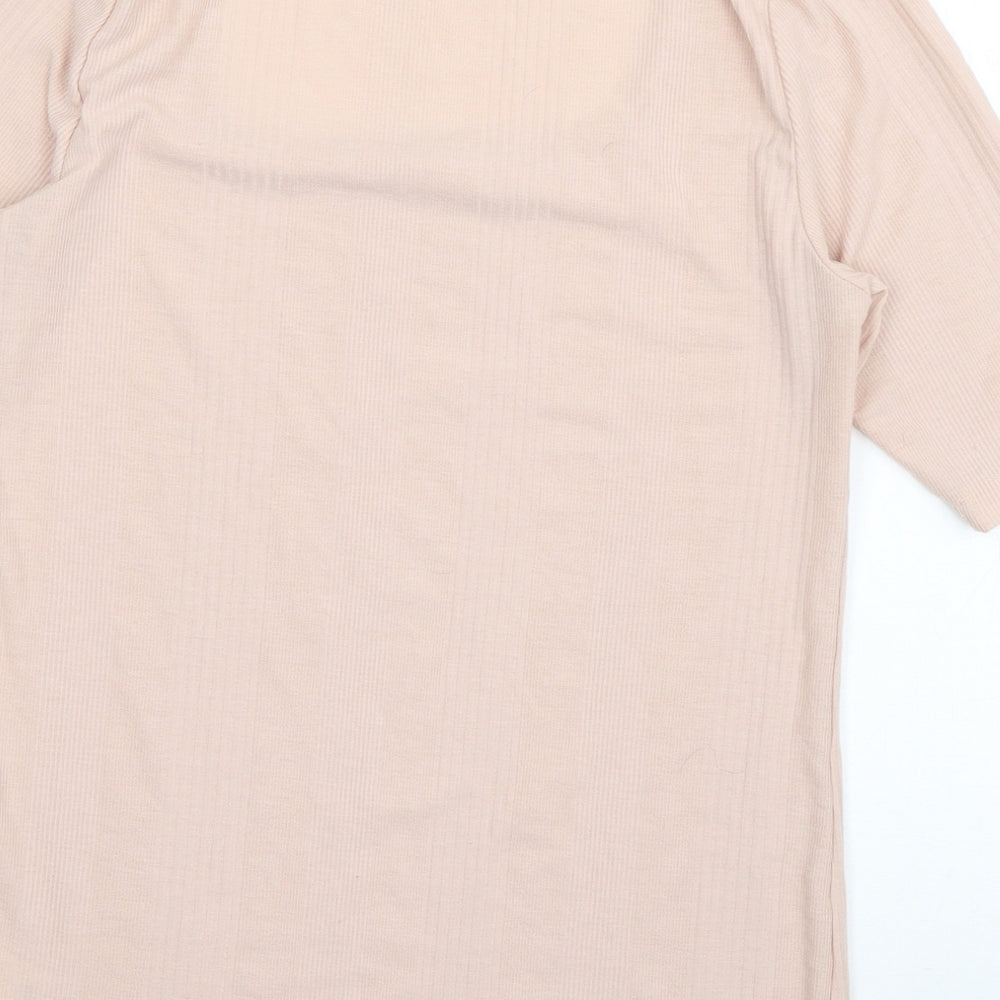 F&F Womens Pink  Cotton Basic T-Shirt Size 12 Scoop Neck