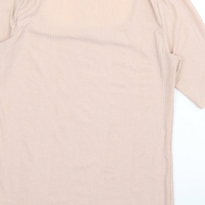 F&F Womens Pink  Cotton Basic T-Shirt Size 12 Scoop Neck