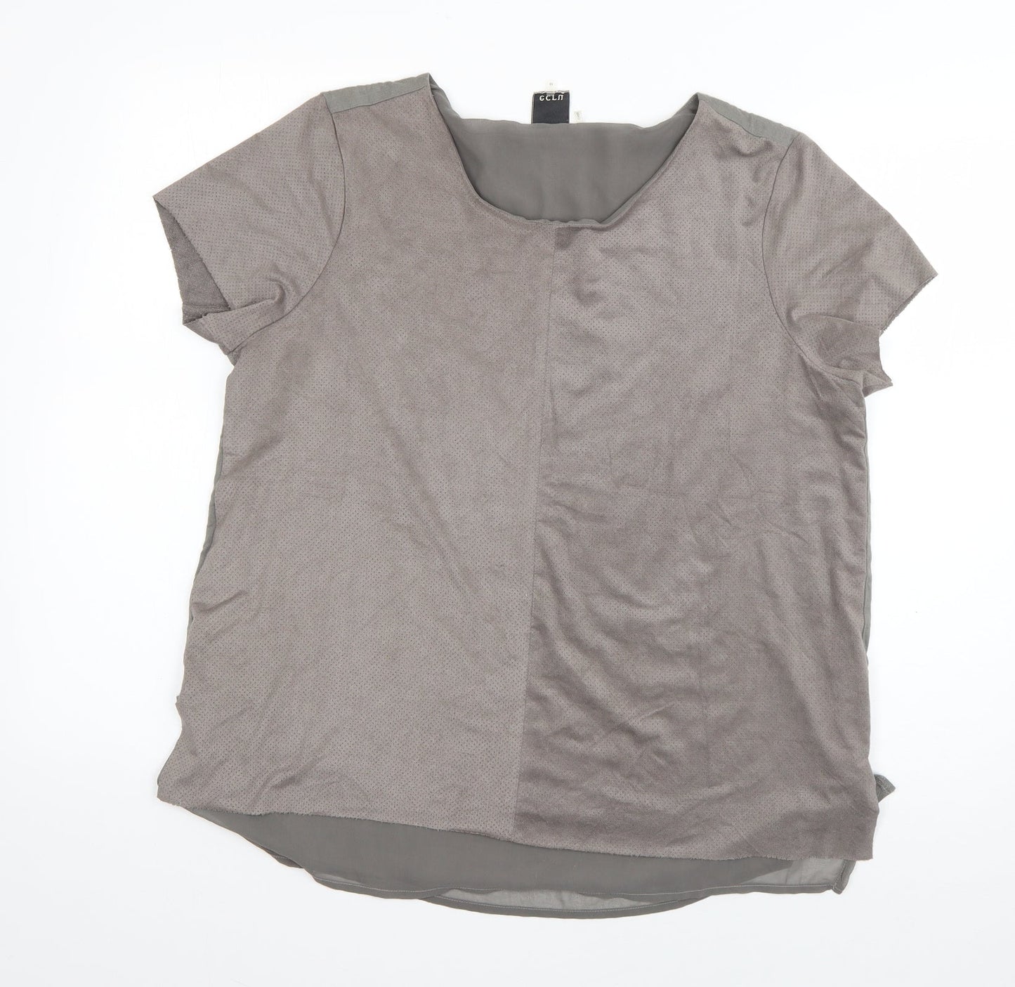 Womens UK Size M ecru Grey Basic T-Shirt