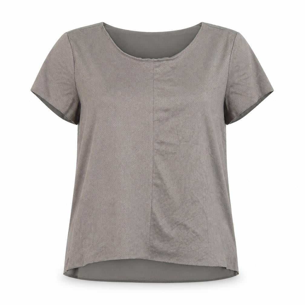 Womens UK Size M ecru Grey Basic T-Shirt