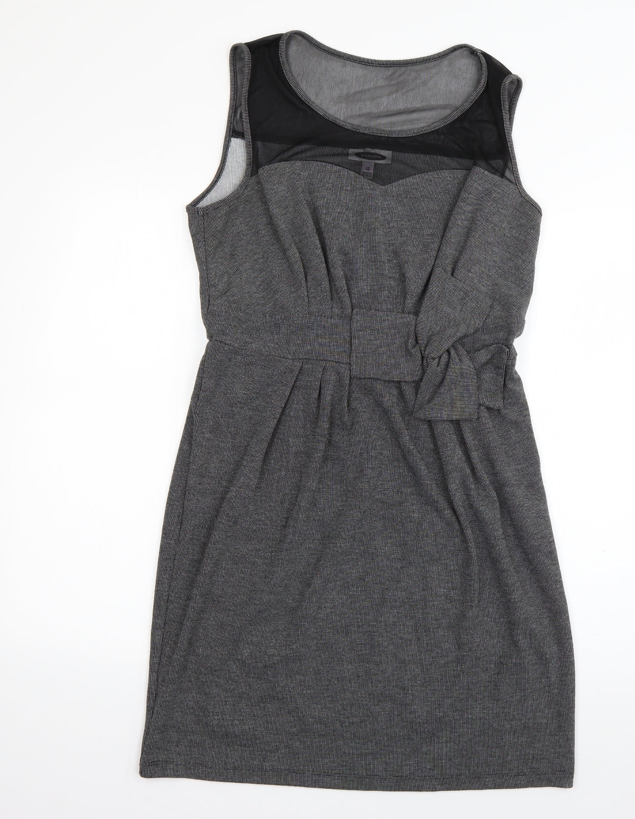 Intermission Womens Grey  Polyester Skater Dress  Size 12  Scoop Neck Pullover