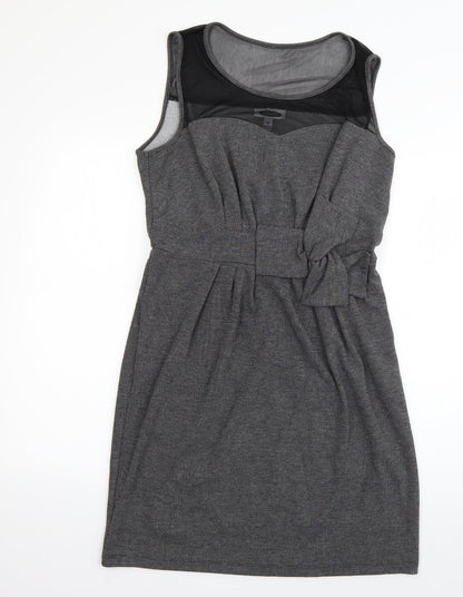 Intermission Womens Grey  Polyester Skater Dress  Size 12  Scoop Neck Pullover