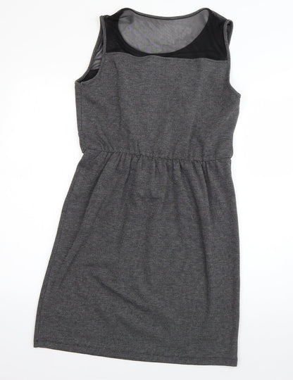 Intermission Womens Grey  Polyester Skater Dress  Size 12  Scoop Neck Pullover