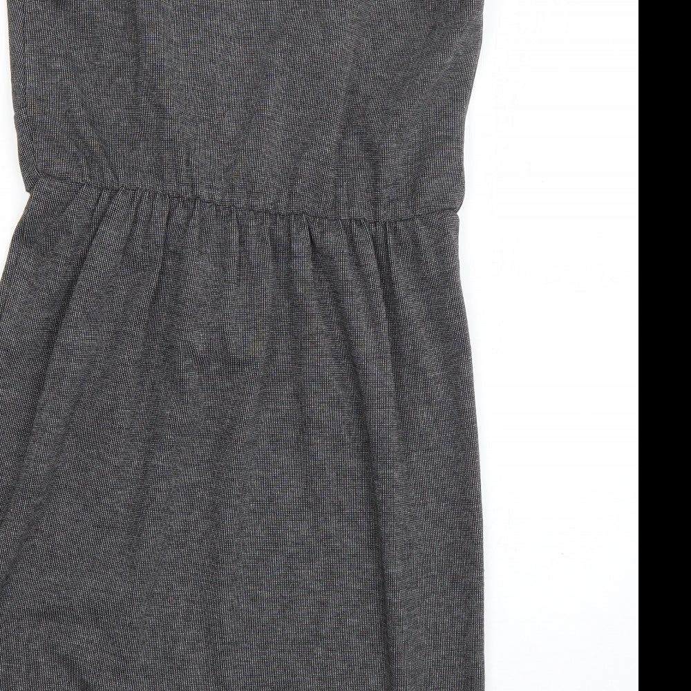 Intermission Womens Grey  Polyester Skater Dress  Size 12  Scoop Neck Pullover