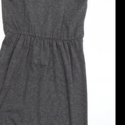 Intermission Womens Grey  Polyester Skater Dress  Size 12  Scoop Neck Pullover