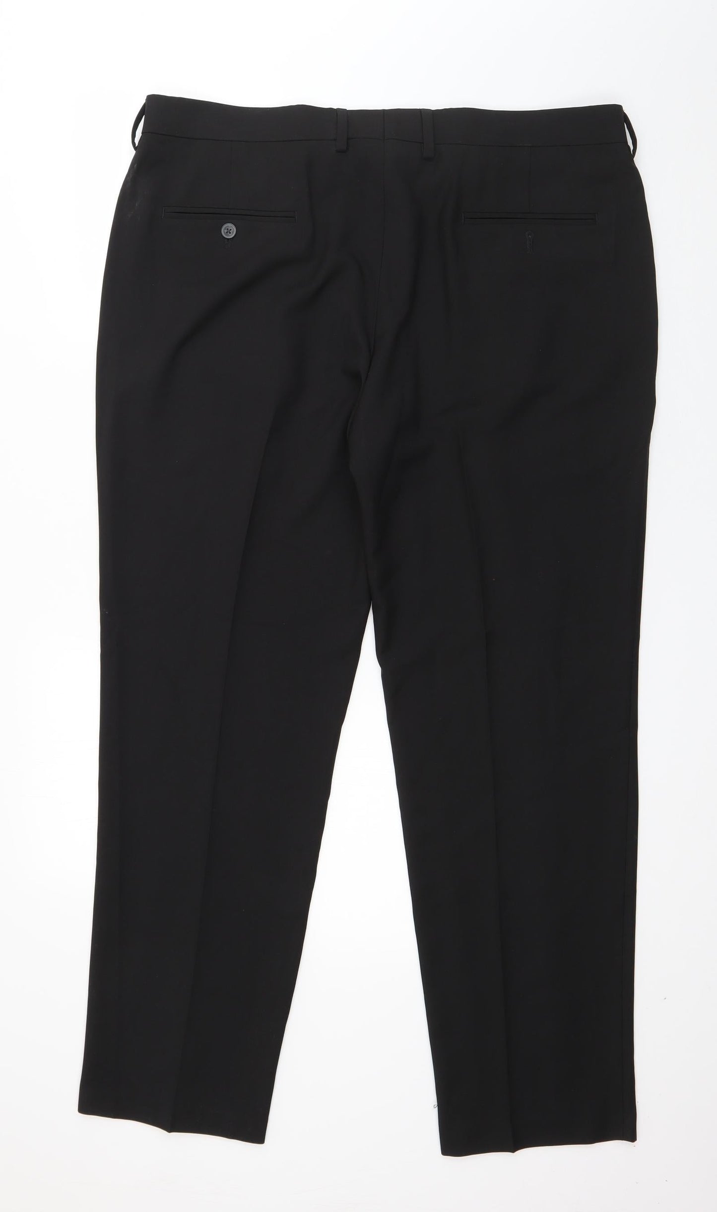 Haggar Mens Black  Polyester Trousers  Size 38 in L30 in Regular Zip