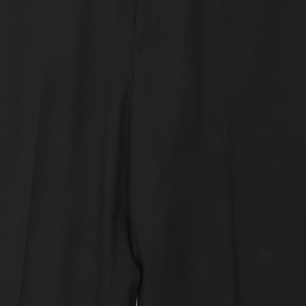 Haggar Mens Black  Polyester Trousers  Size 38 in L30 in Regular Zip