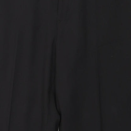 Haggar Mens Black  Polyester Trousers  Size 38 in L30 in Regular Zip