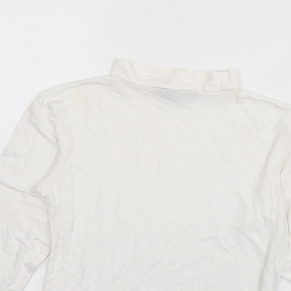 Boohoo Womens White  Viscose Bodysuit One-Piece Size 8  Pullover