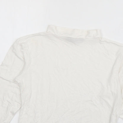 Boohoo Womens White  Viscose Bodysuit One-Piece Size 8  Pullover