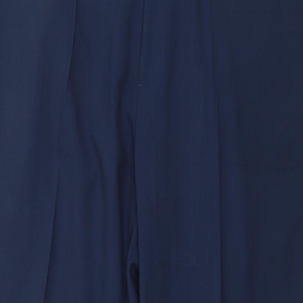 Haggar Mens Blue  Polyester Trousers  Size 38 in L30 in Regular Zip
