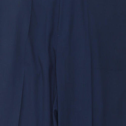 Haggar Mens Blue  Polyester Trousers  Size 38 in L30 in Regular Zip
