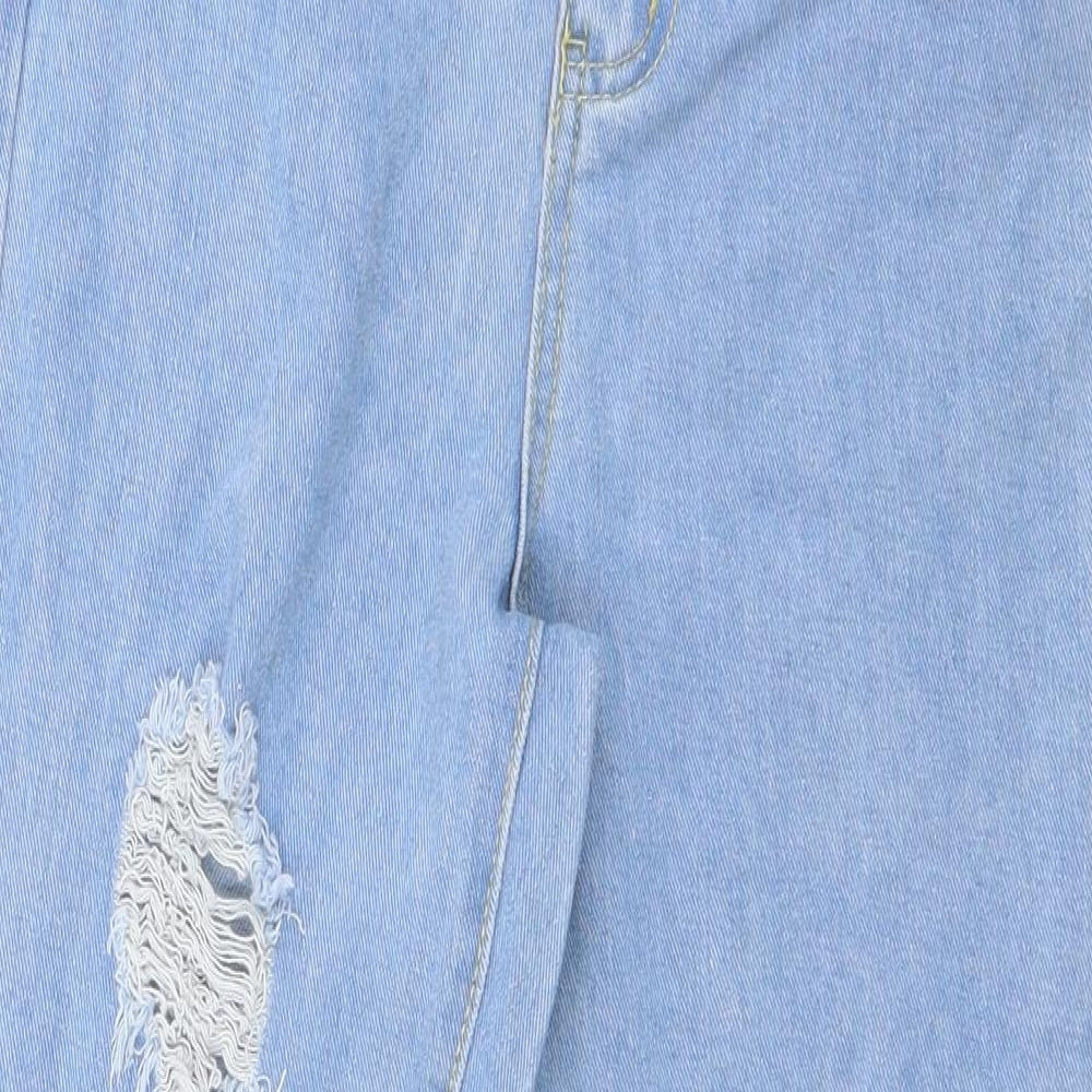 Boohoo Womens Blue  Cotton Mom Jeans Size 6 L26 in Regular Button