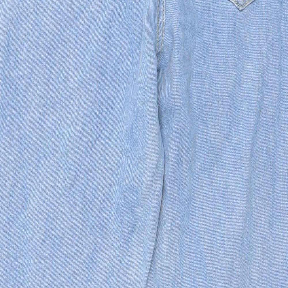 Boohoo Womens Blue  Cotton Mom Jeans Size 6 L26 in Regular Button