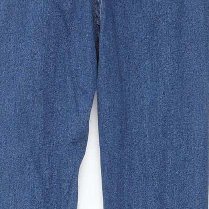 Boohoo Womens Blue  Cotton Skinny Jeans Size 6 L25 in Regular Button