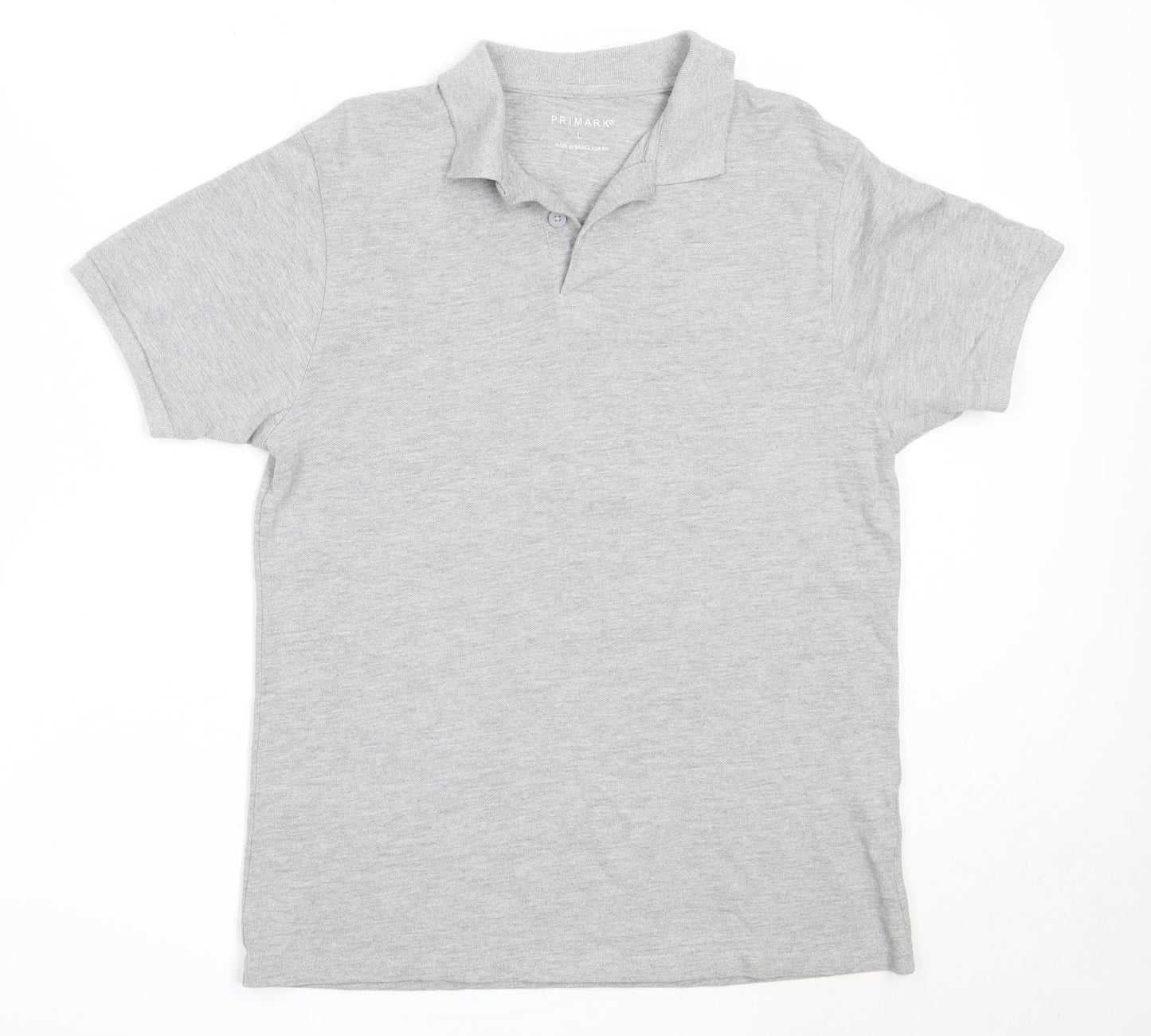 Primark Mens Grey  Cotton  Polo Size L Collared