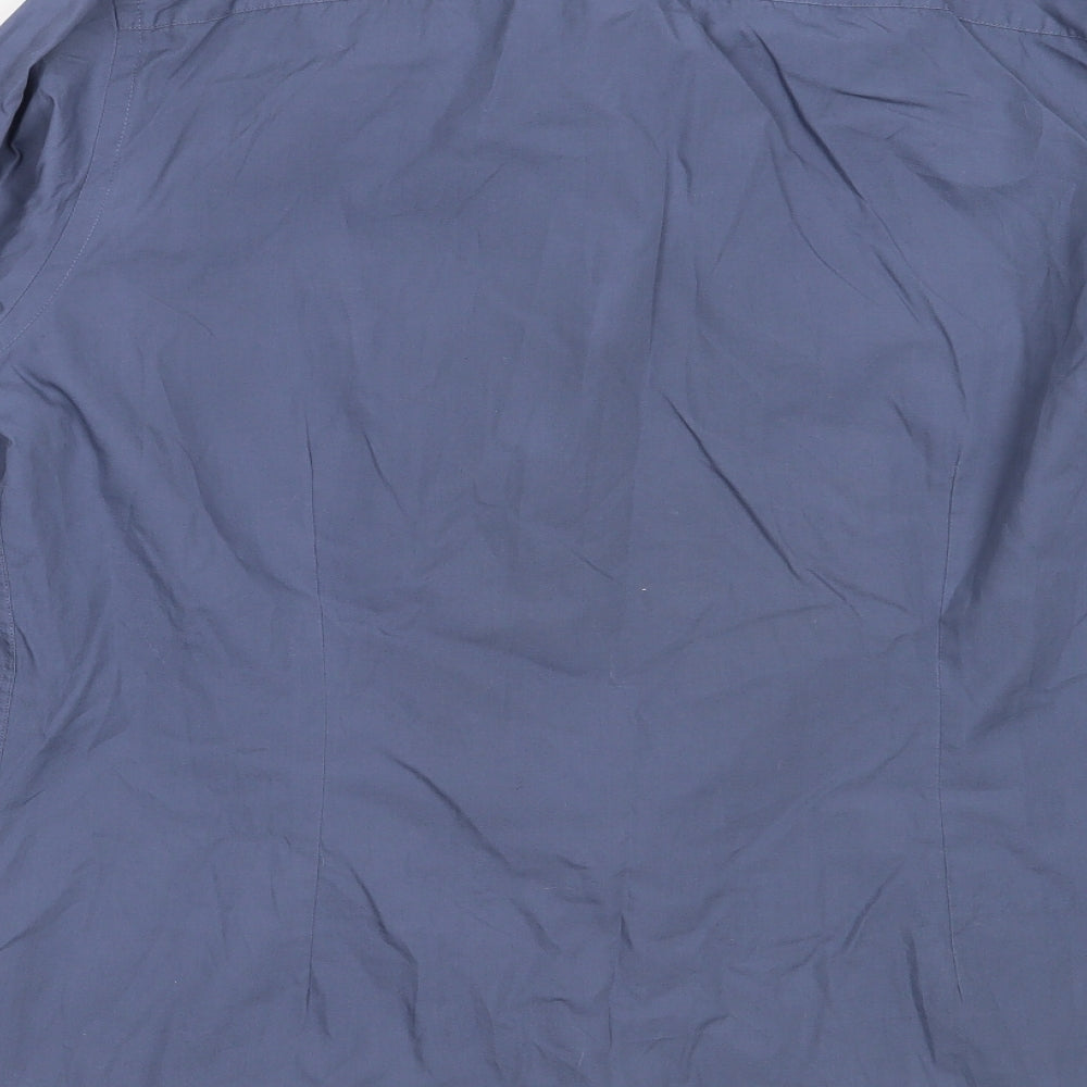 River Island Mens Blue  Cotton  Button-Up Size L Collared