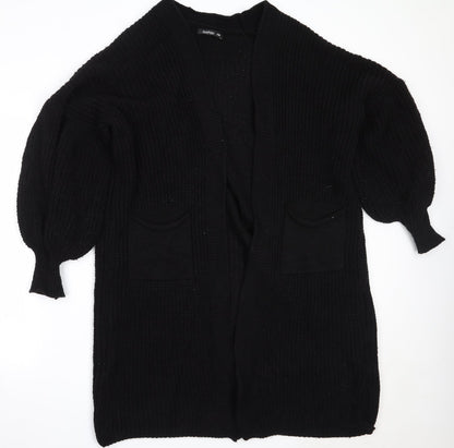 Boohoo Womens Black Round Neck  Cotton Cardigan Jumper Size M