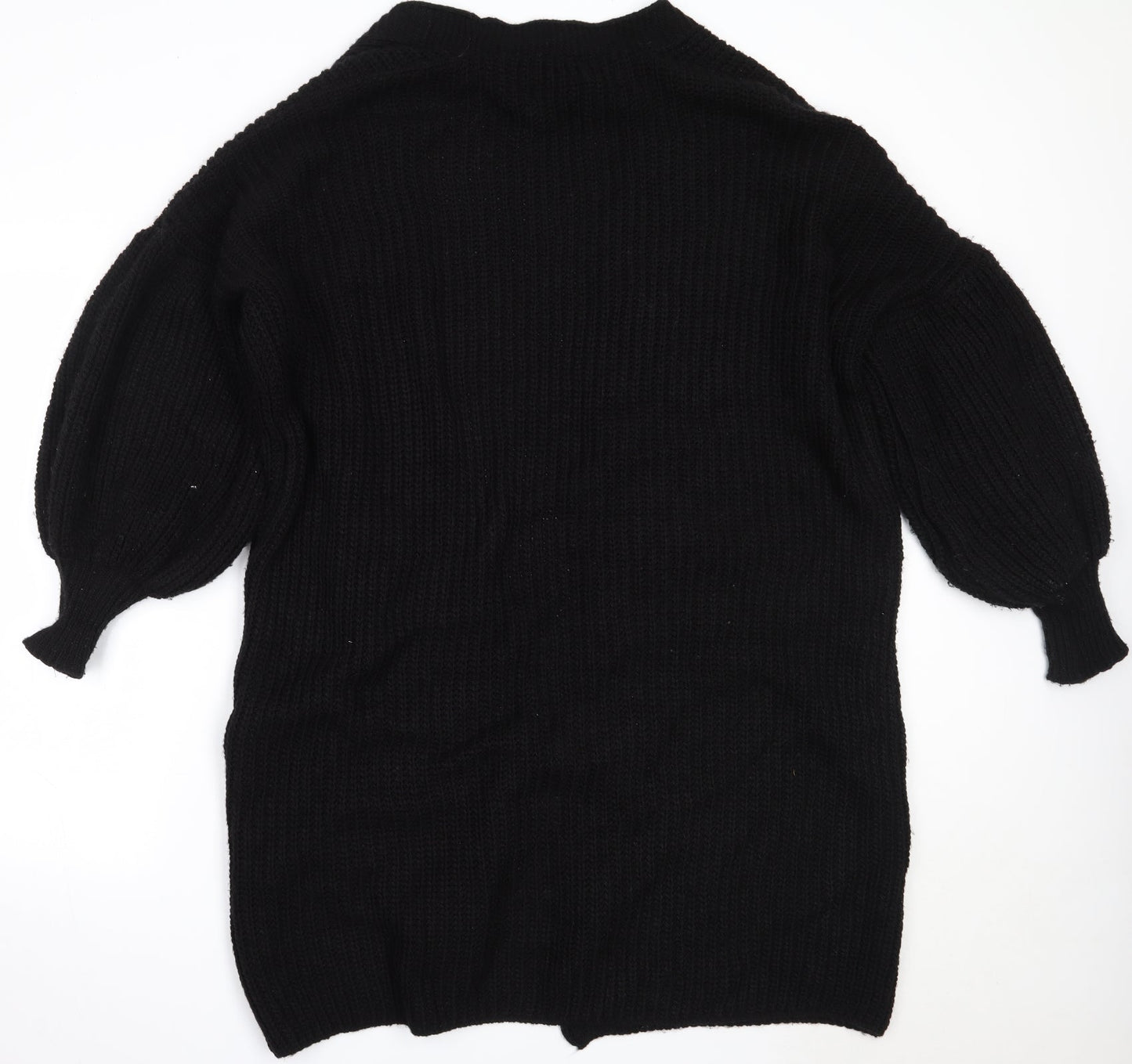 Boohoo Womens Black Round Neck  Cotton Cardigan Jumper Size M