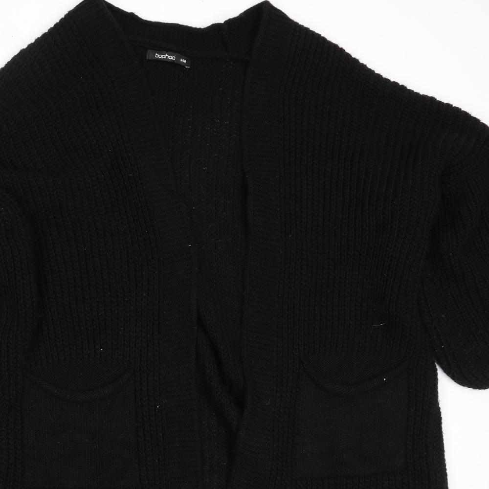 Boohoo Womens Black Round Neck  Cotton Cardigan Jumper Size M