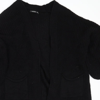 Boohoo Womens Black Round Neck  Cotton Cardigan Jumper Size M
