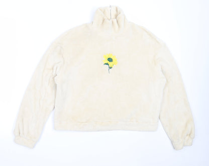 SheIn Womens Ivory  Polyester Pullover Sweatshirt Size S