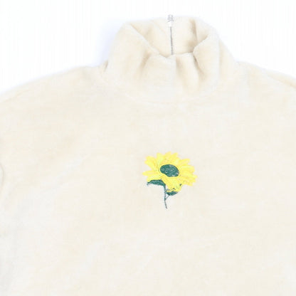 SheIn Womens Ivory  Polyester Pullover Sweatshirt Size S