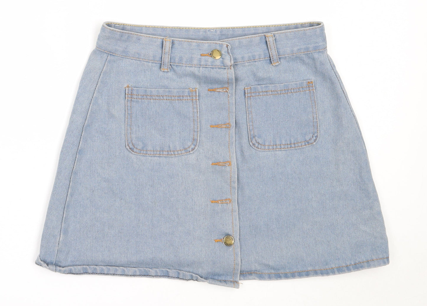 Womens UK Size L Preworn Mini Denim Skirt