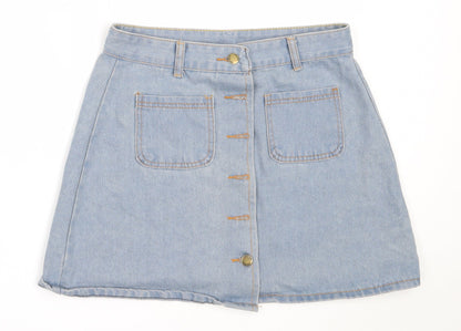 Womens UK Size L Preworn Mini Denim Skirt