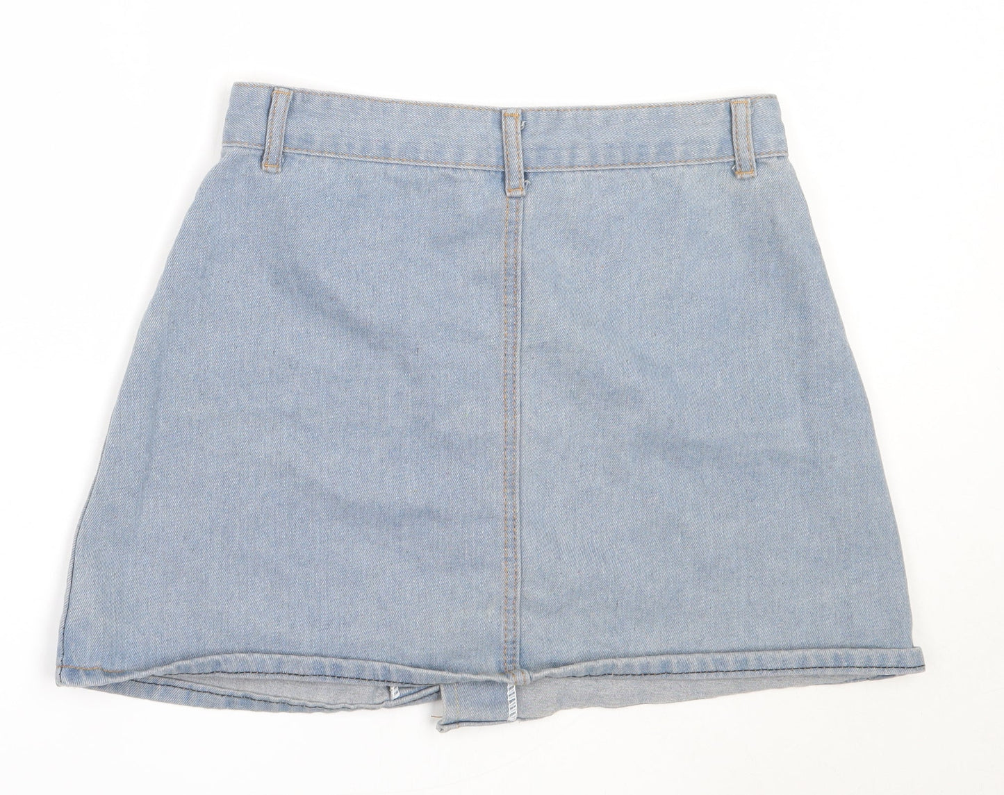 Womens UK Size L Preworn Mini Denim Skirt